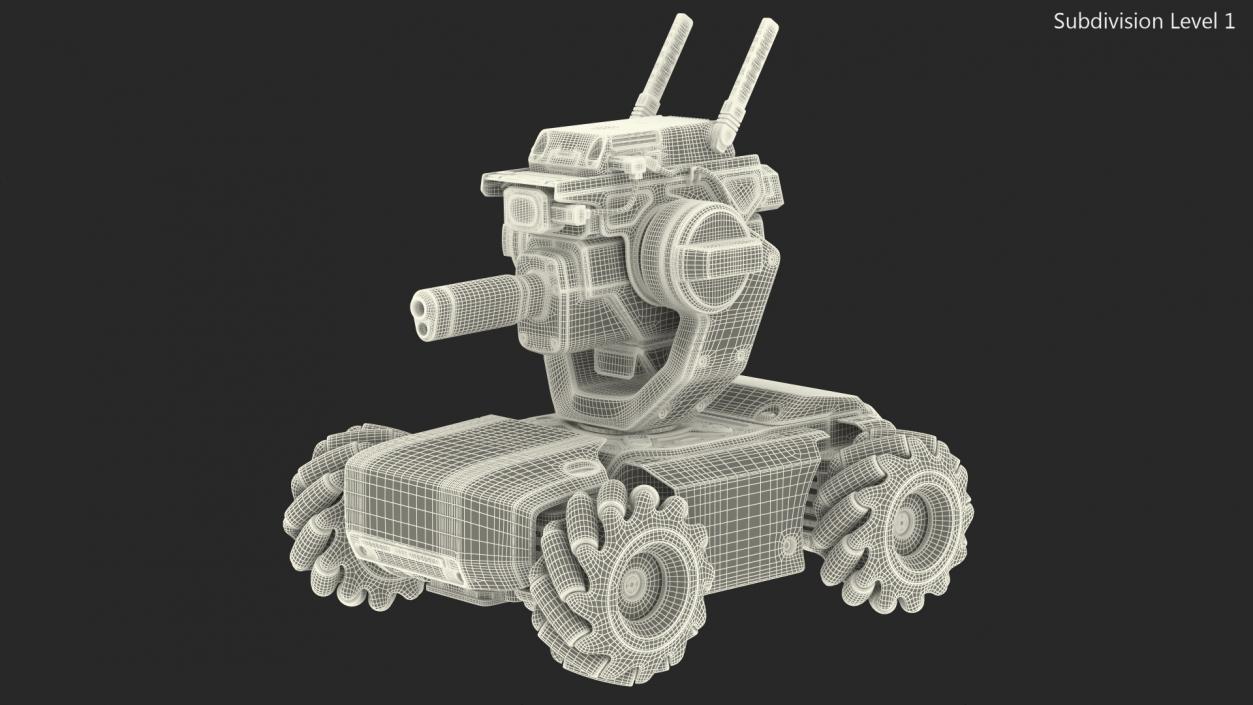 Mini Tank Drone Rigged 3D