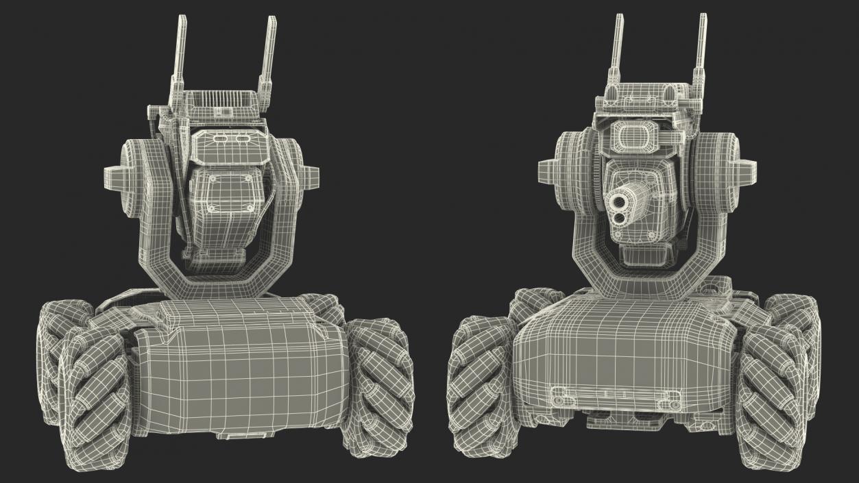 Mini Tank Drone Rigged 3D