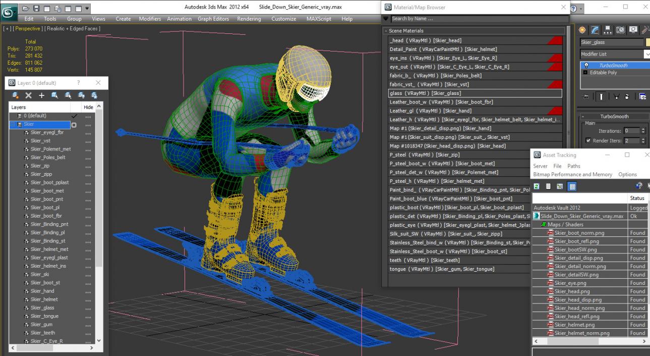 Slide Down Skier Generic 3D model