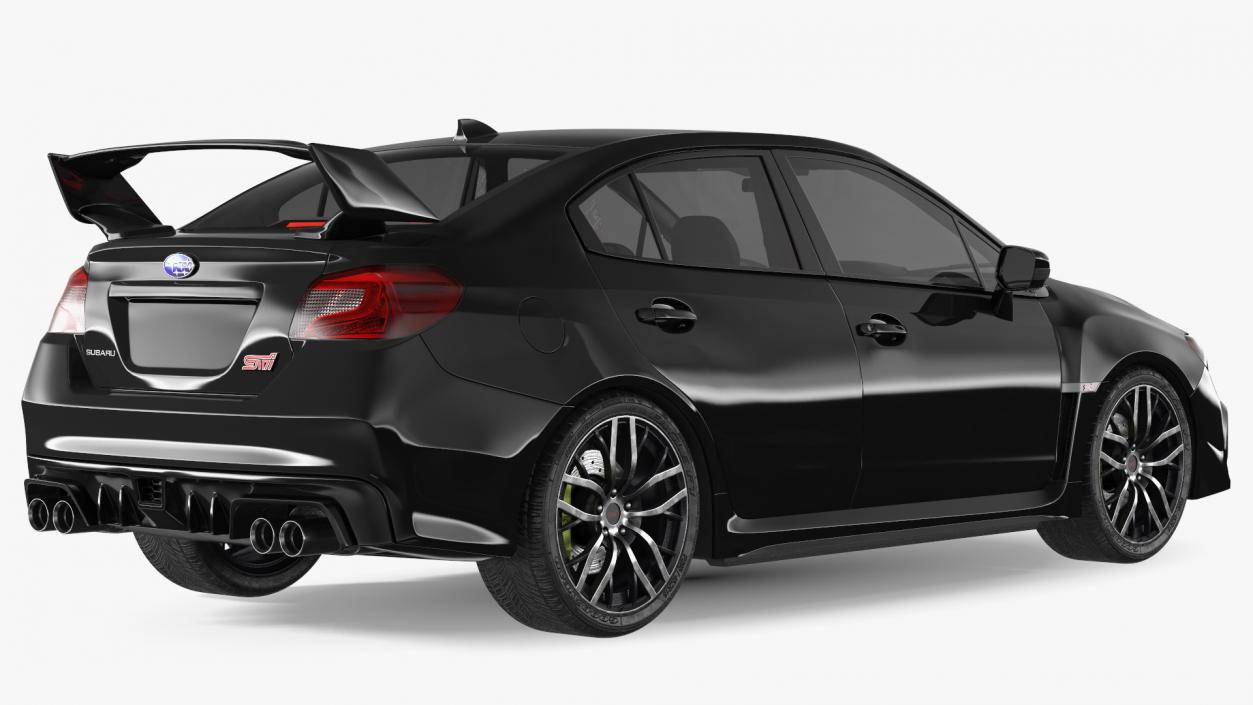 Black Sedan Subaru WRX 2021 Rigged 3D model