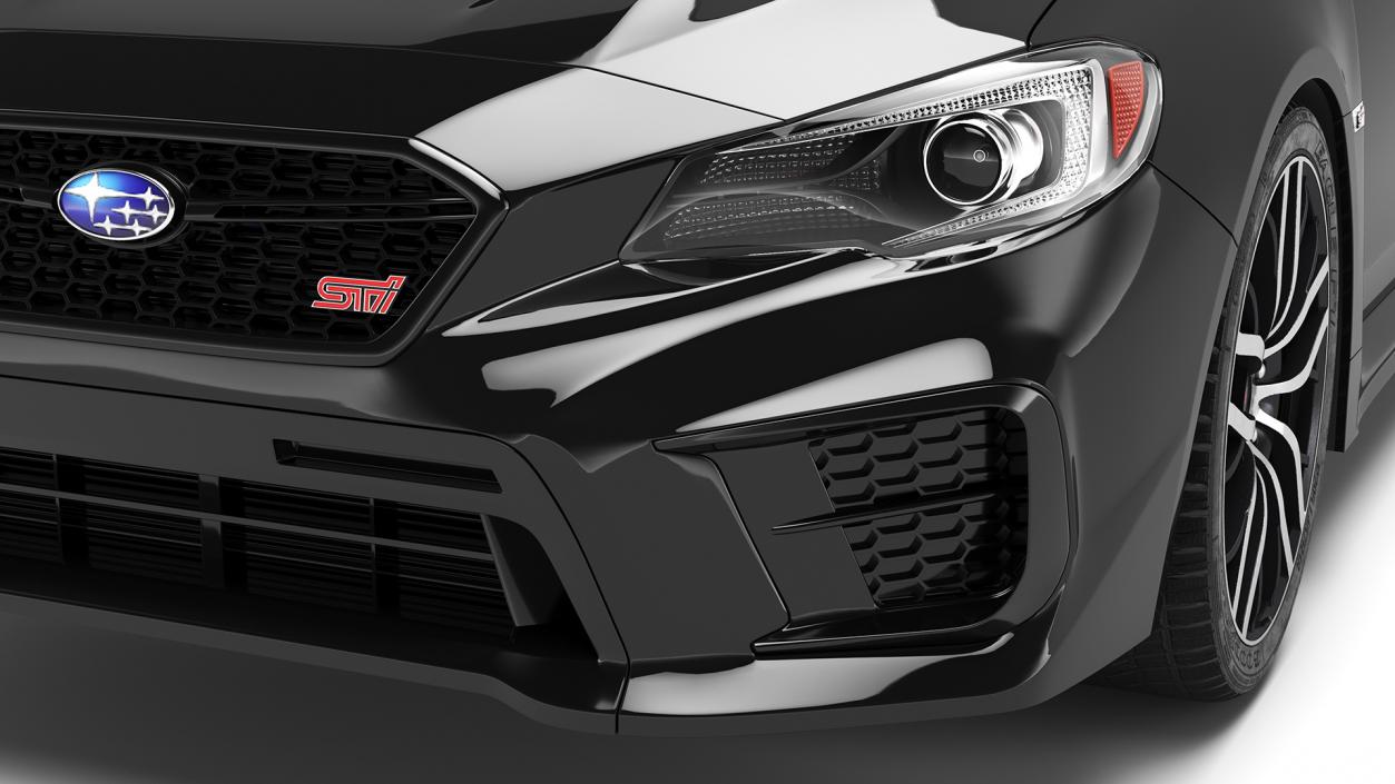 Black Sedan Subaru WRX 2021 Rigged 3D model