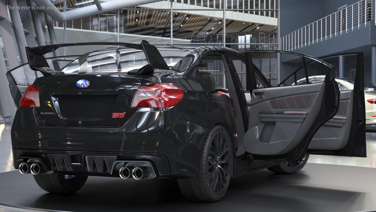 Black Sedan Subaru WRX 2021 Rigged 3D model