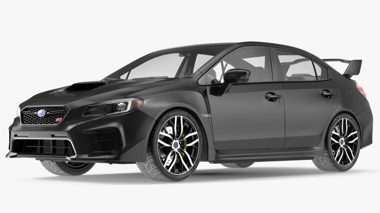 Black Sedan Subaru WRX 2021 Rigged 3D model