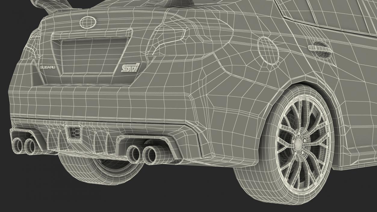 Black Sedan Subaru WRX 2021 Rigged 3D model