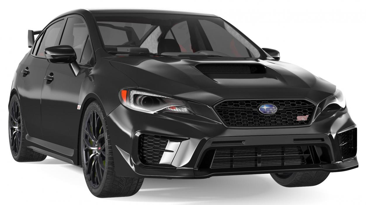 Black Sedan Subaru WRX 2021 Rigged 3D model