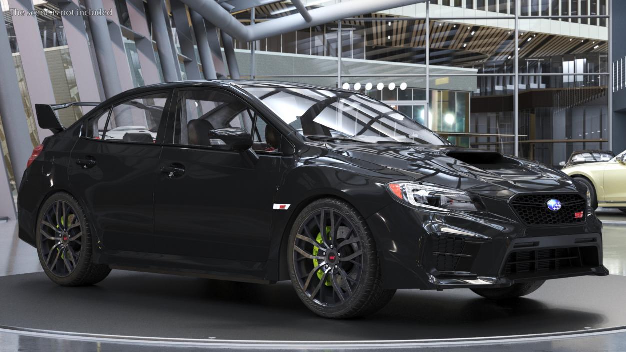 Black Sedan Subaru WRX 2021 Rigged 3D model