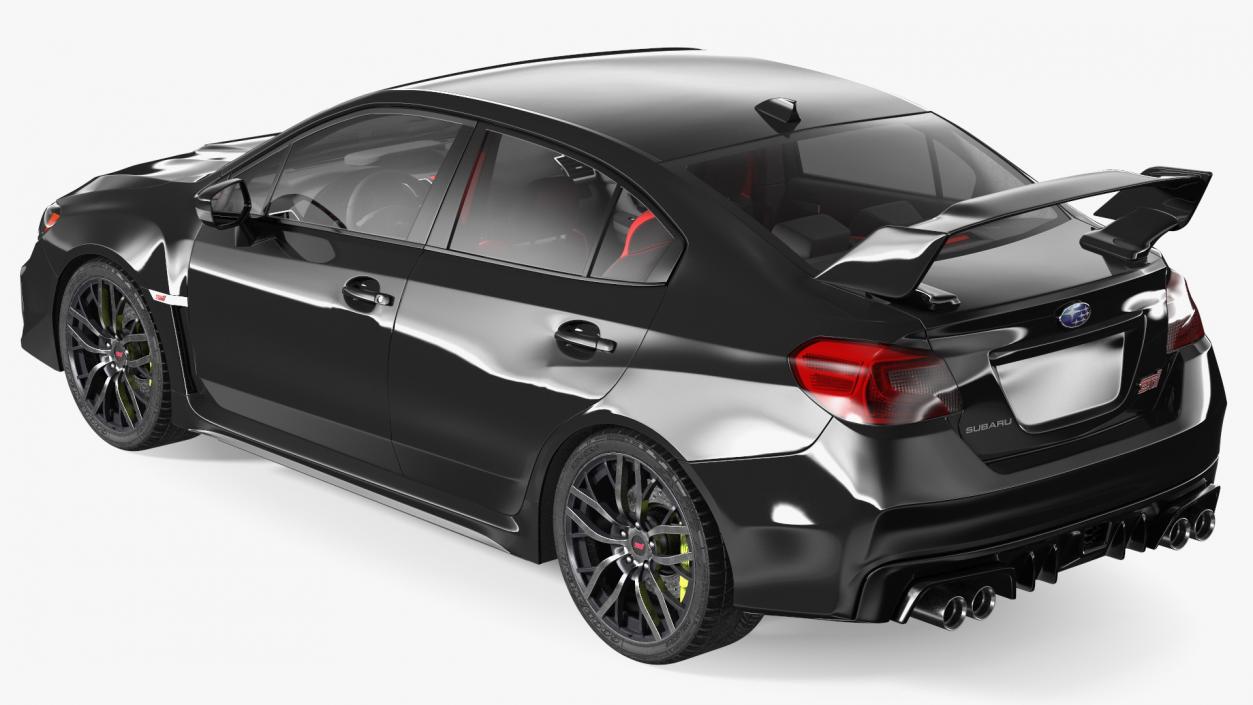 Black Sedan Subaru WRX 2021 Rigged 3D model