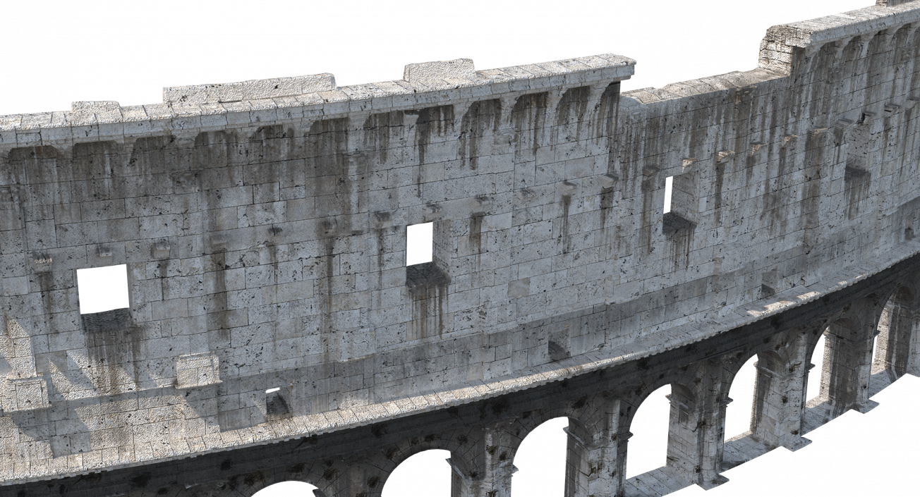 Ancient Wall with Arches 3D model