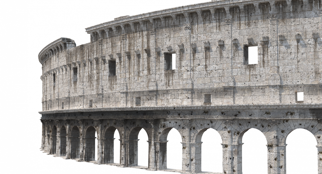 Ancient Wall with Arches 3D model