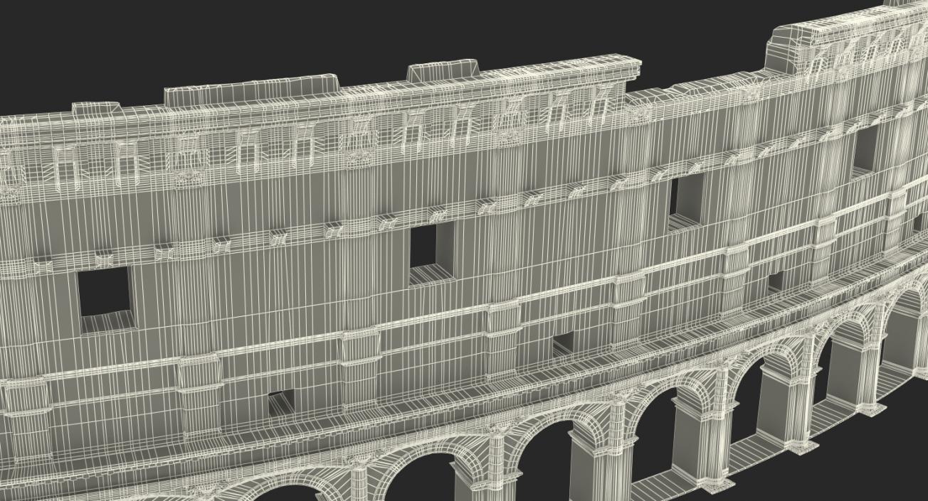 Ancient Wall with Arches 3D model