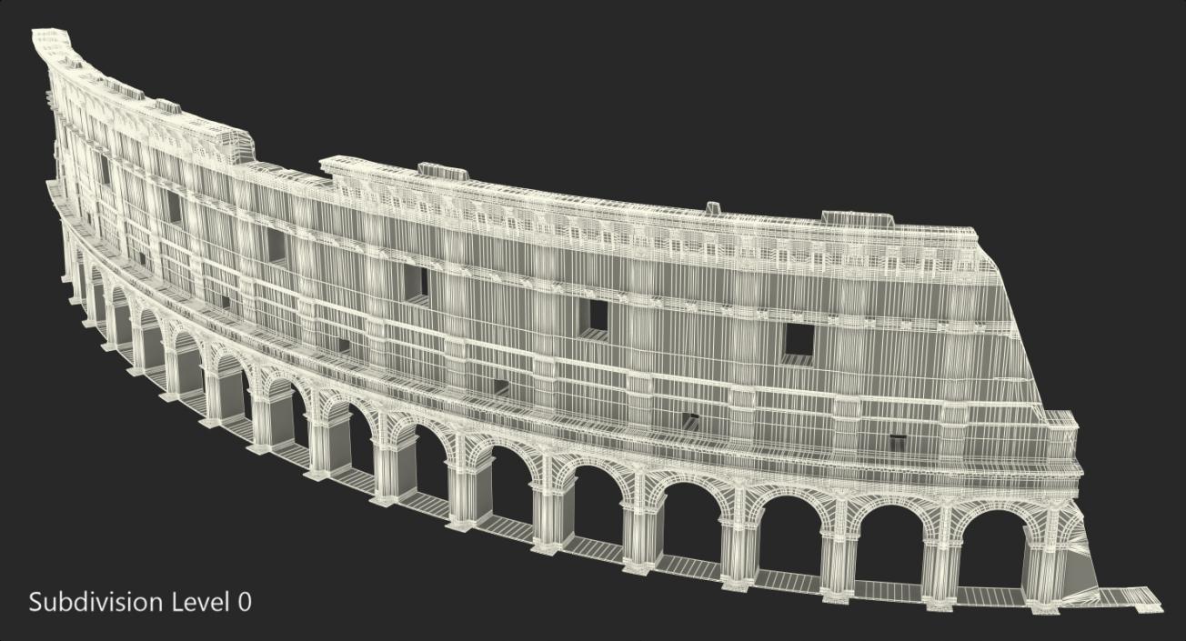 Ancient Wall with Arches 3D model