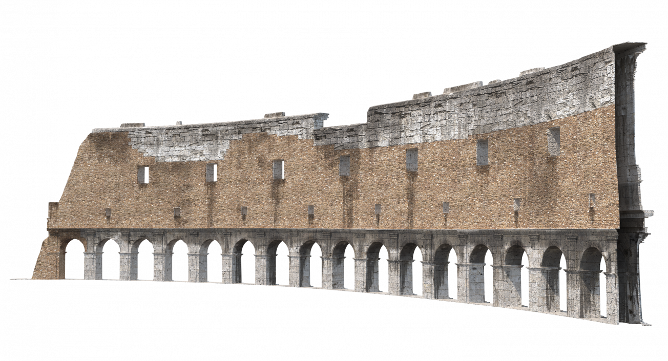 Ancient Wall with Arches 3D model