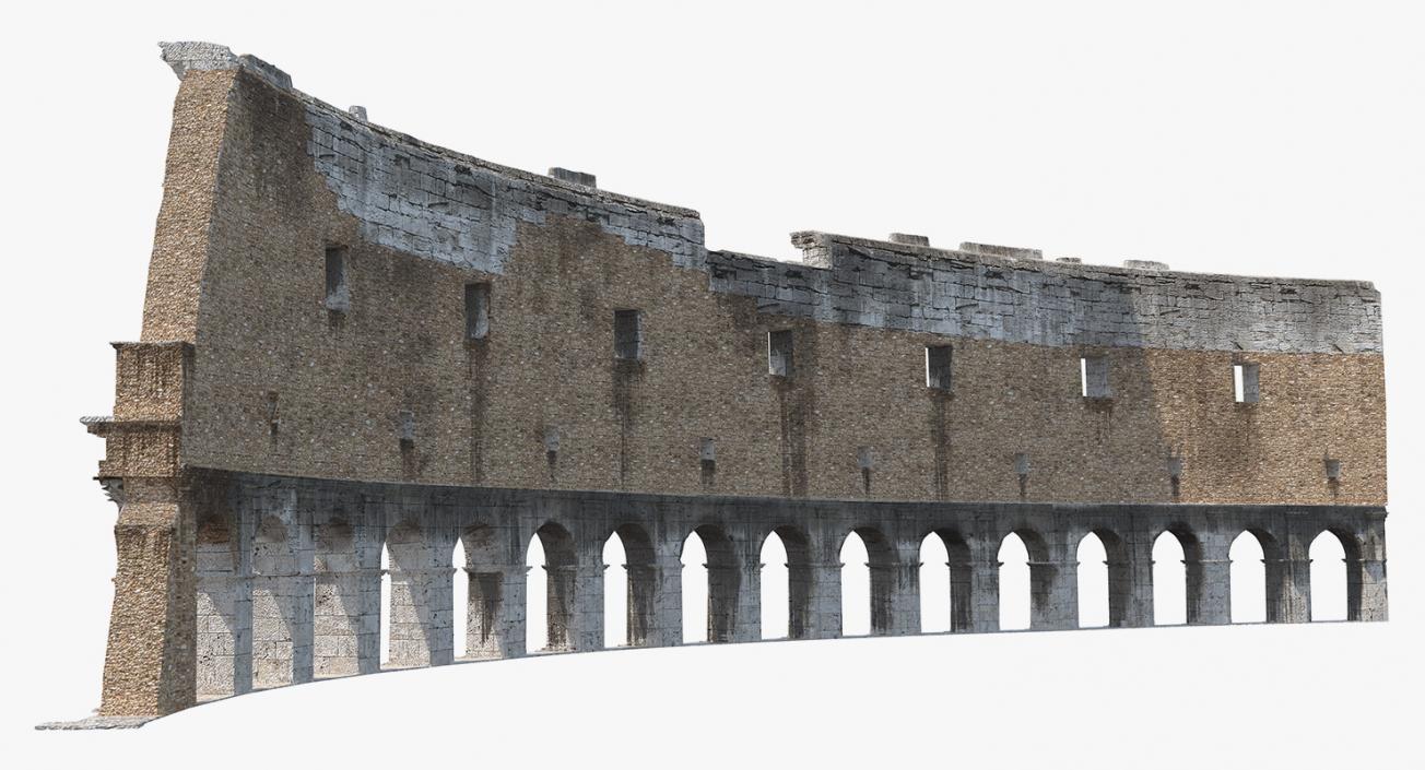 Ancient Wall with Arches 3D model