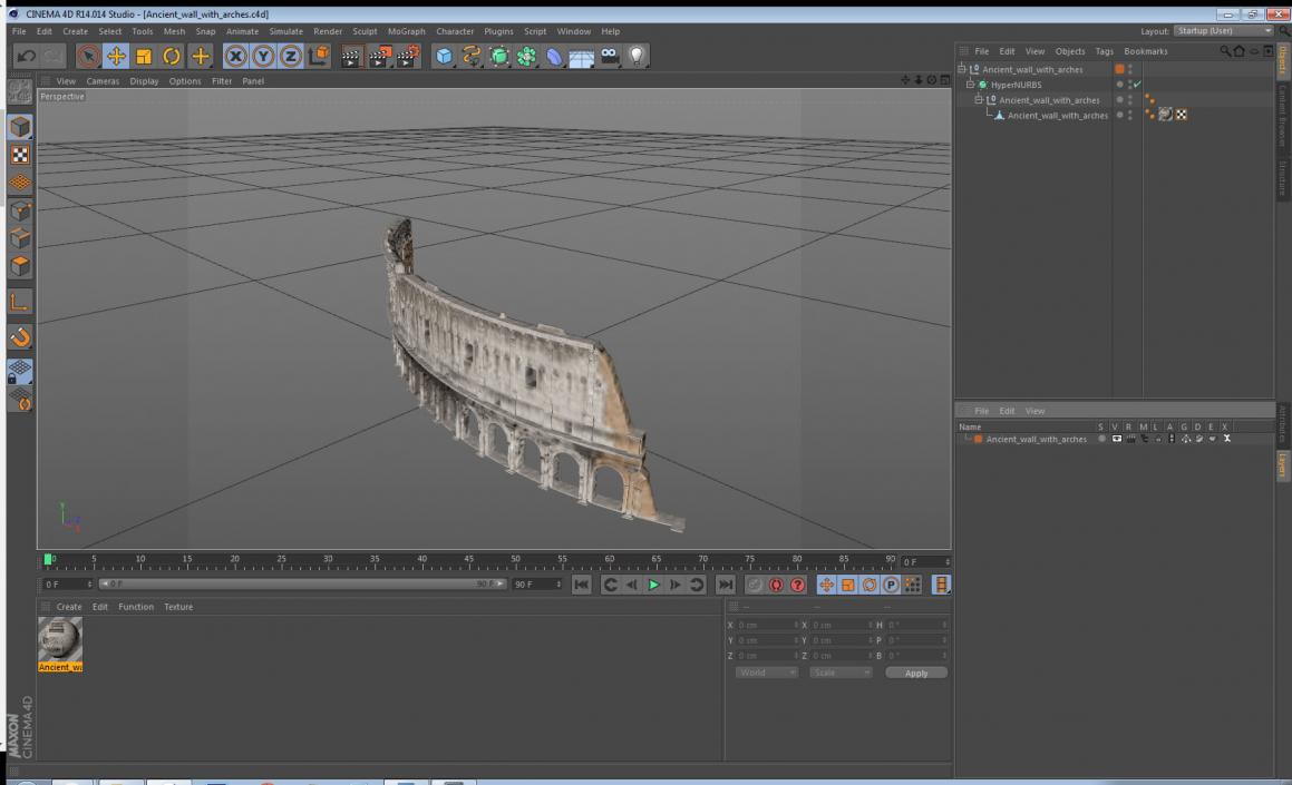 Ancient Wall with Arches 3D model