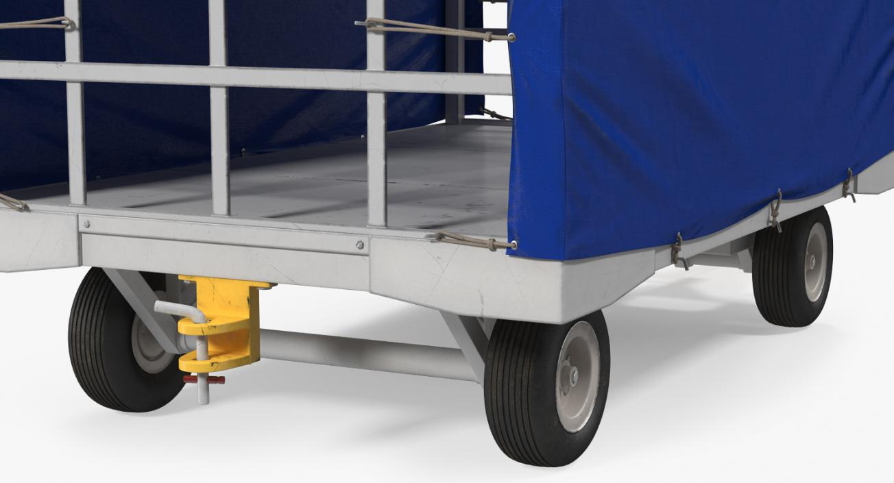 3D Covered Airport Luggage Trailer