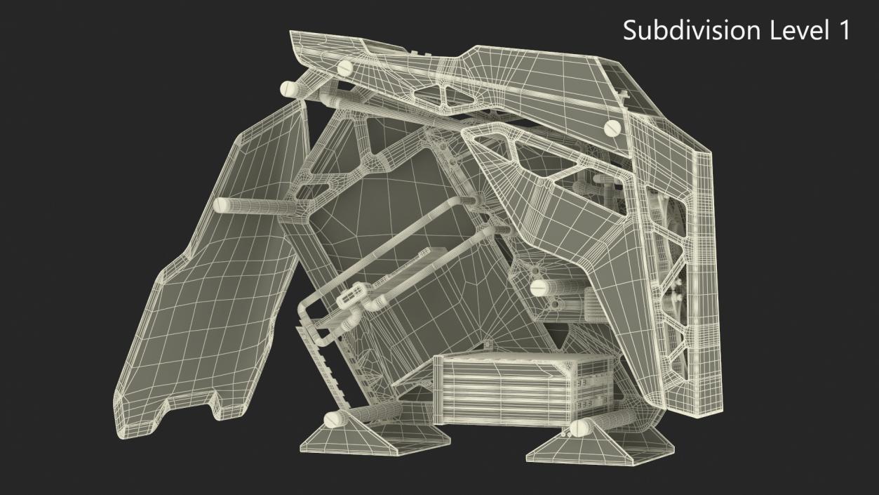 3D model Gaming PC Case Empty Open