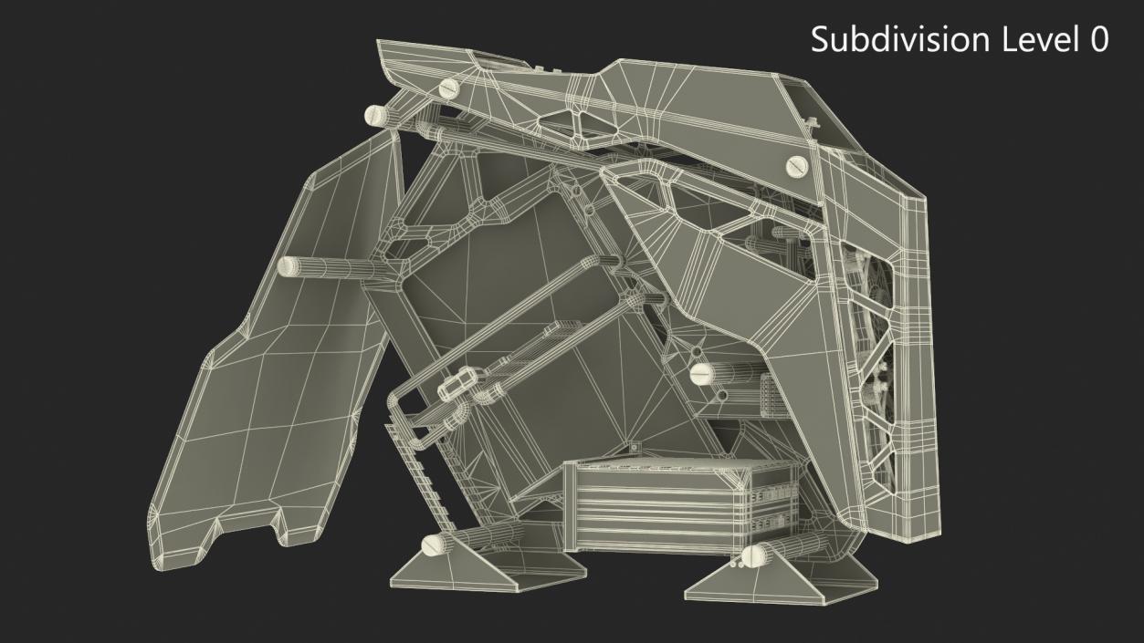 3D model Gaming PC Case Empty Open