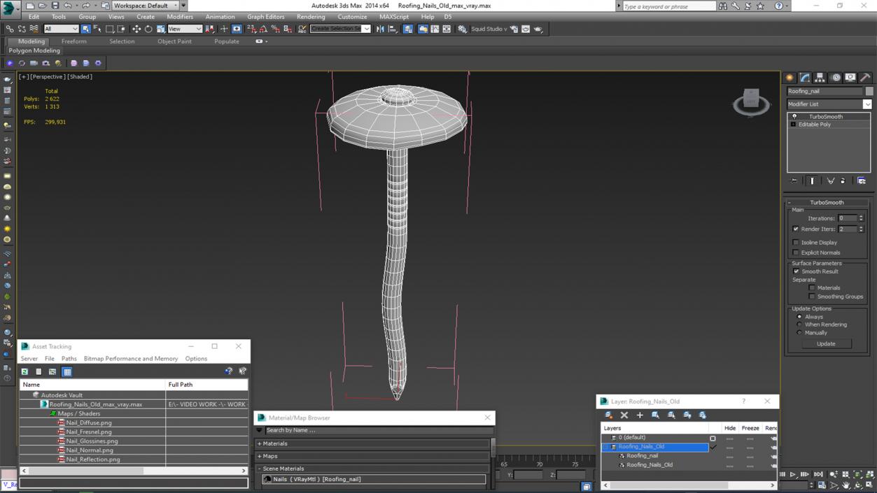 Roofing Nails Old 3D