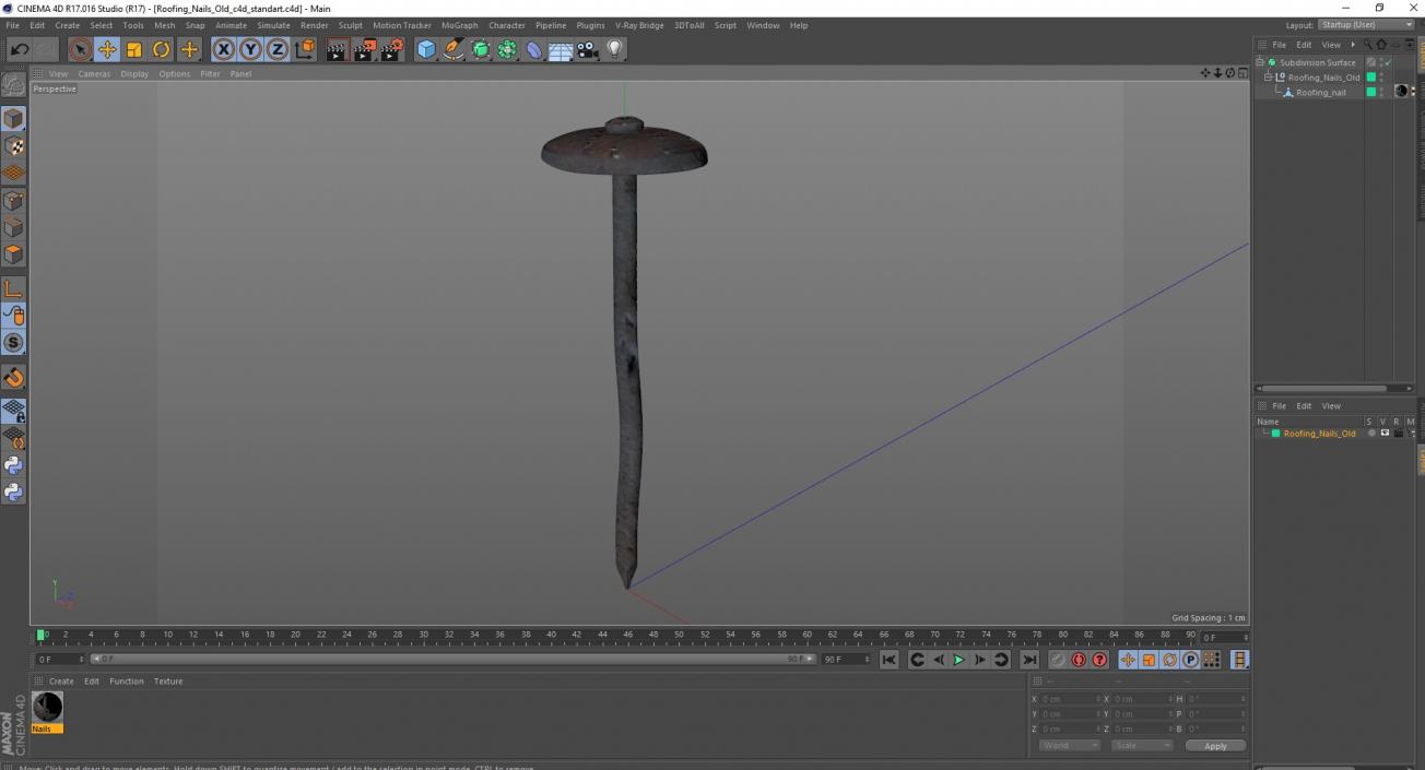 Roofing Nails Old 3D