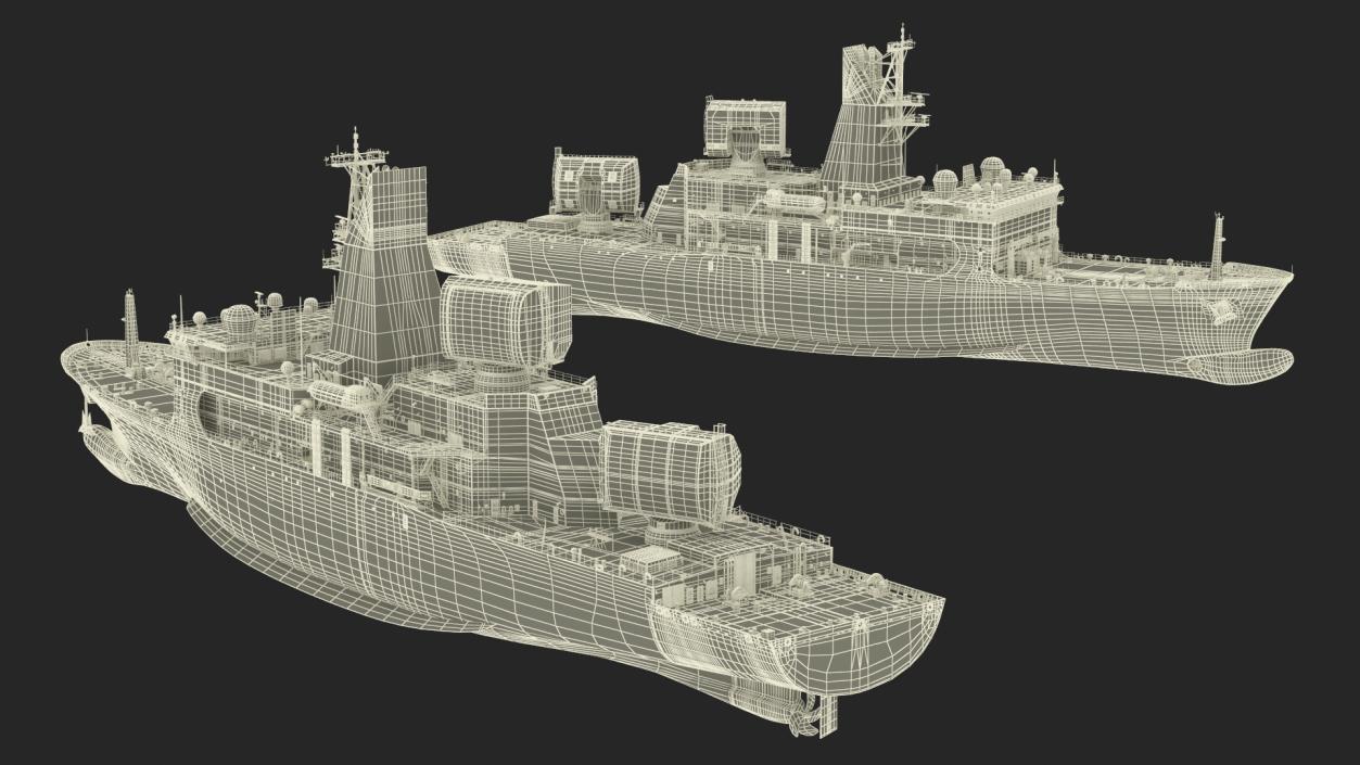 USNS Howard O Lorenzen Ship Rigged 3D model