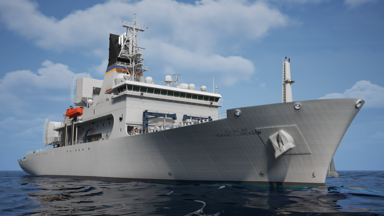 USNS Howard O Lorenzen Ship Rigged 3D model