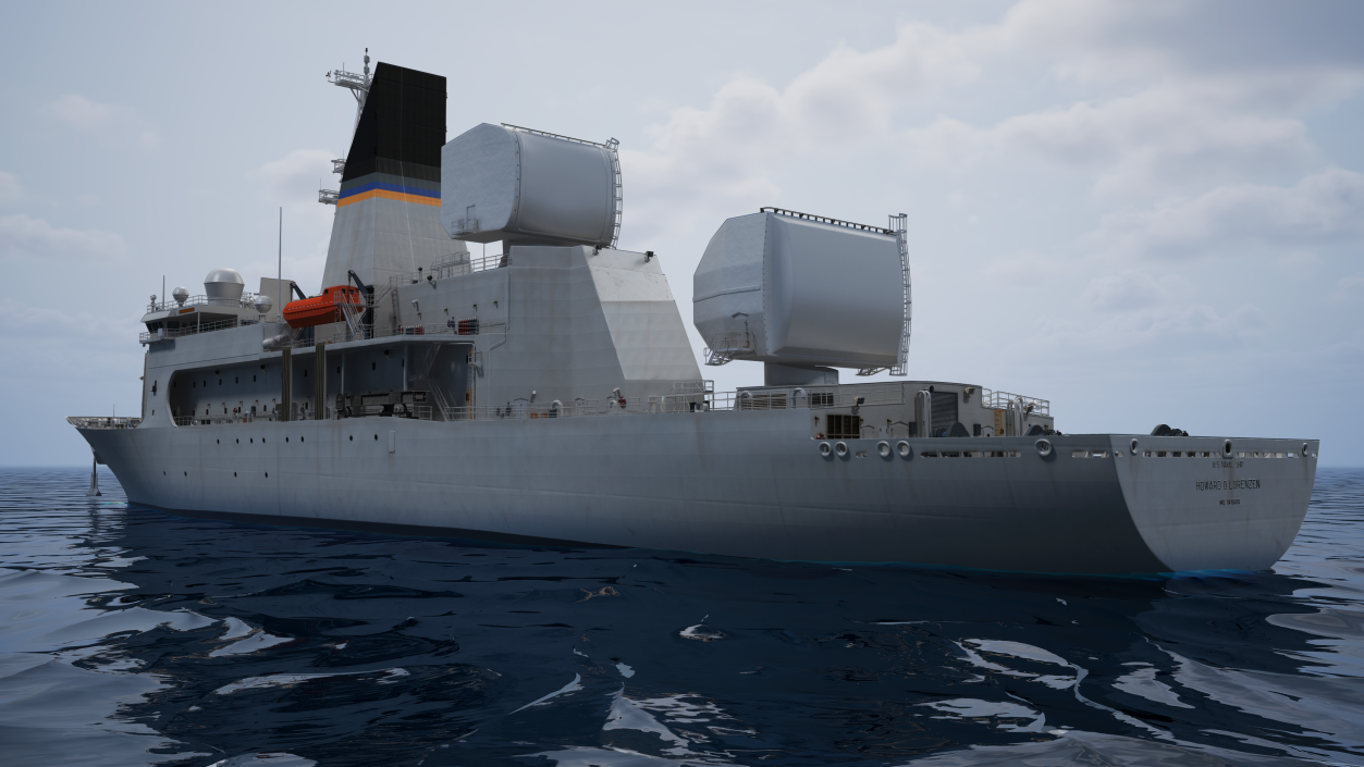 USNS Howard O Lorenzen Ship Rigged 3D model