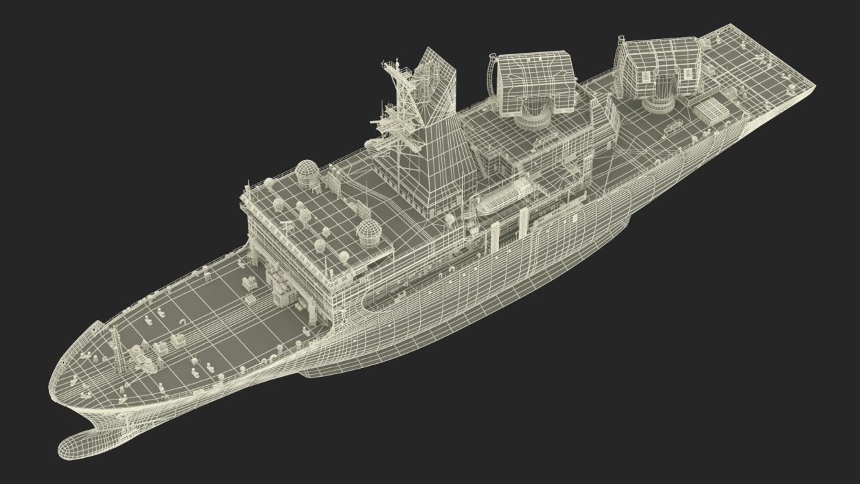 USNS Howard O Lorenzen Ship Rigged 3D model