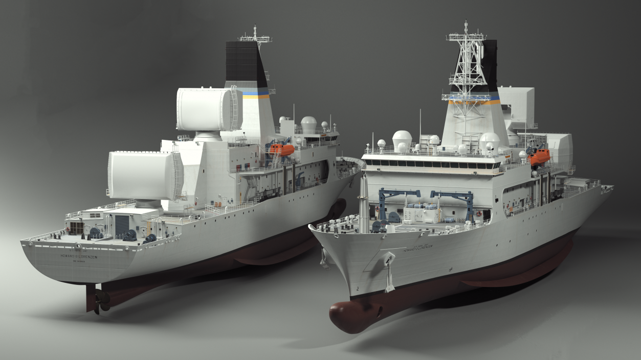 USNS Howard O Lorenzen Ship Rigged 3D model