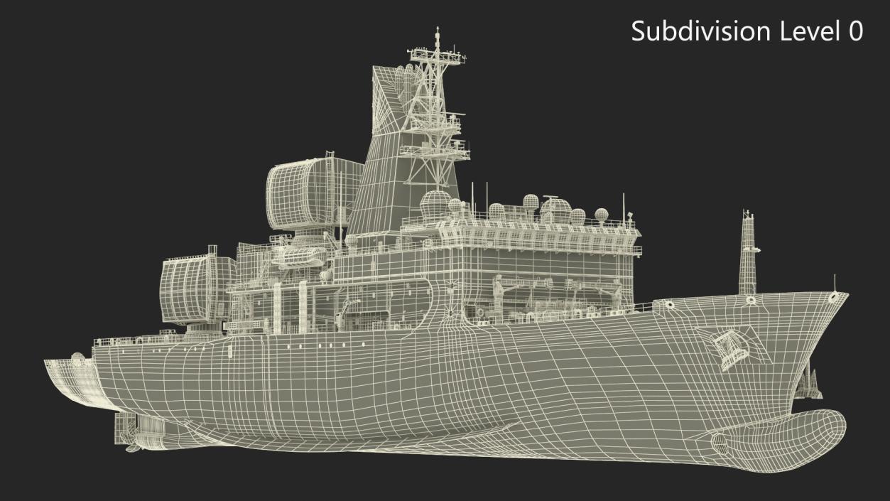 USNS Howard O Lorenzen Ship Rigged 3D model