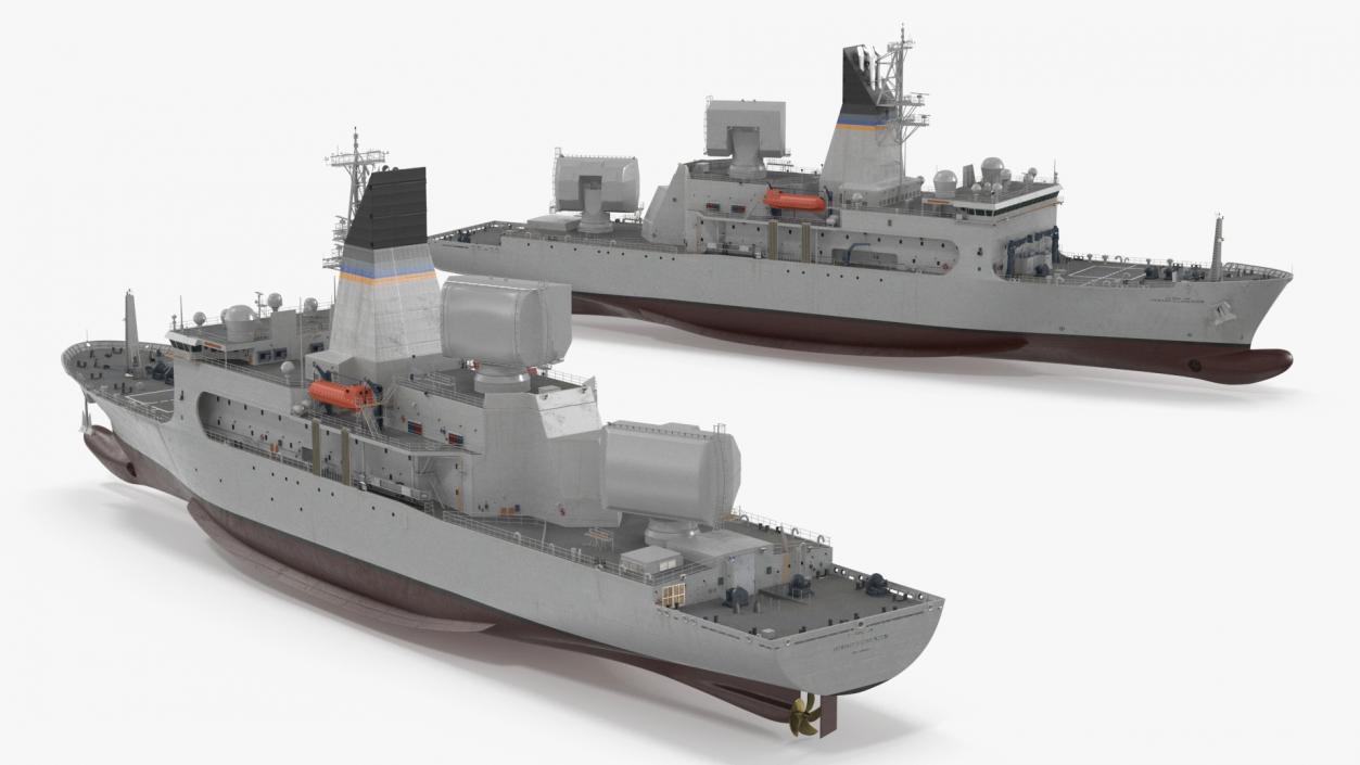 USNS Howard O Lorenzen Ship Rigged 3D model