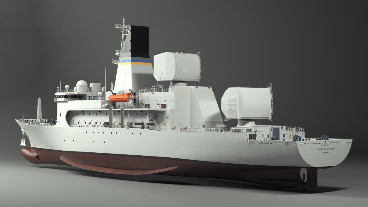 USNS Howard O Lorenzen Ship Rigged 3D model