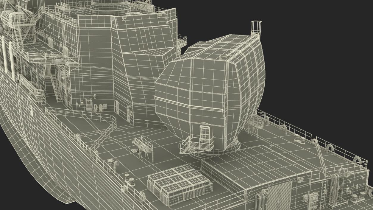 USNS Howard O Lorenzen Ship Rigged 3D model