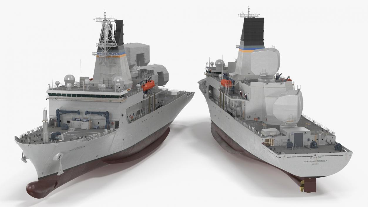 USNS Howard O Lorenzen Ship Rigged 3D model