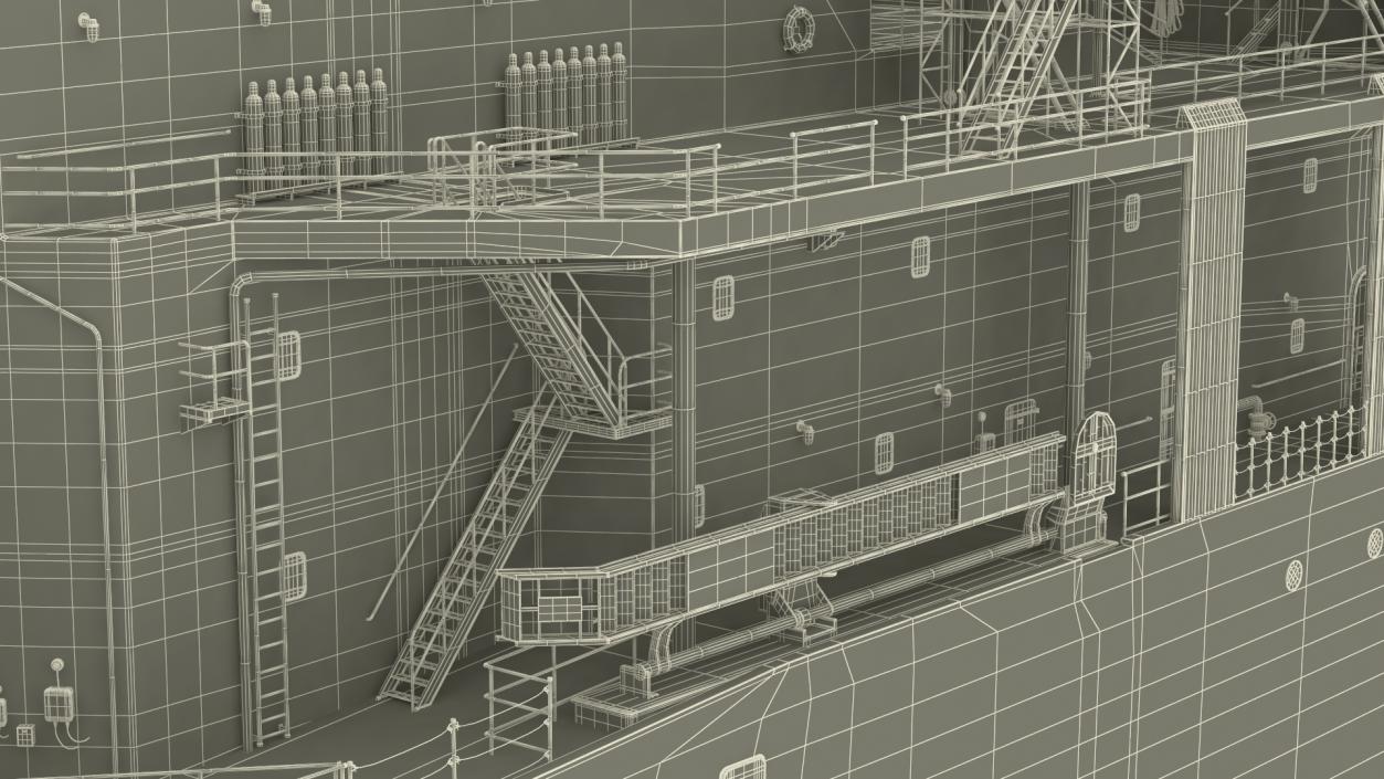 USNS Howard O Lorenzen Ship Rigged 3D model