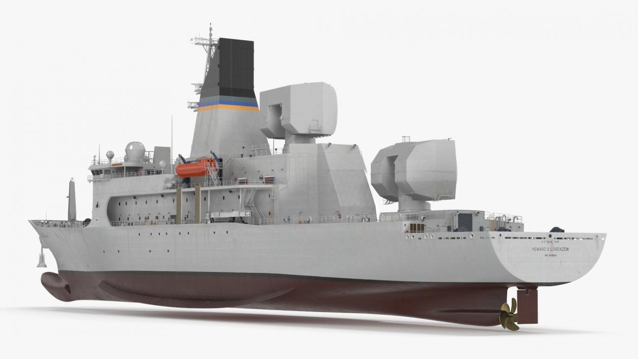 USNS Howard O Lorenzen Ship Rigged 3D model