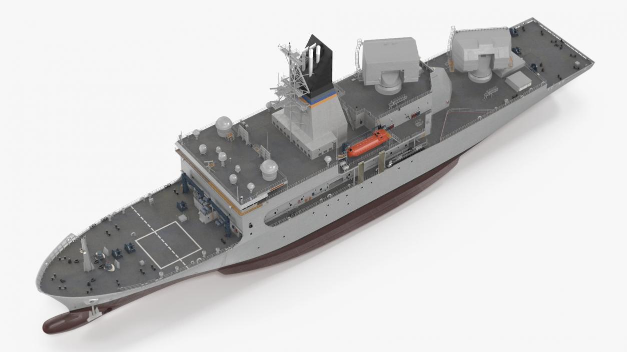 USNS Howard O Lorenzen Ship Rigged 3D model