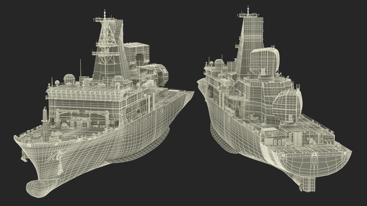 USNS Howard O Lorenzen Ship Rigged 3D model