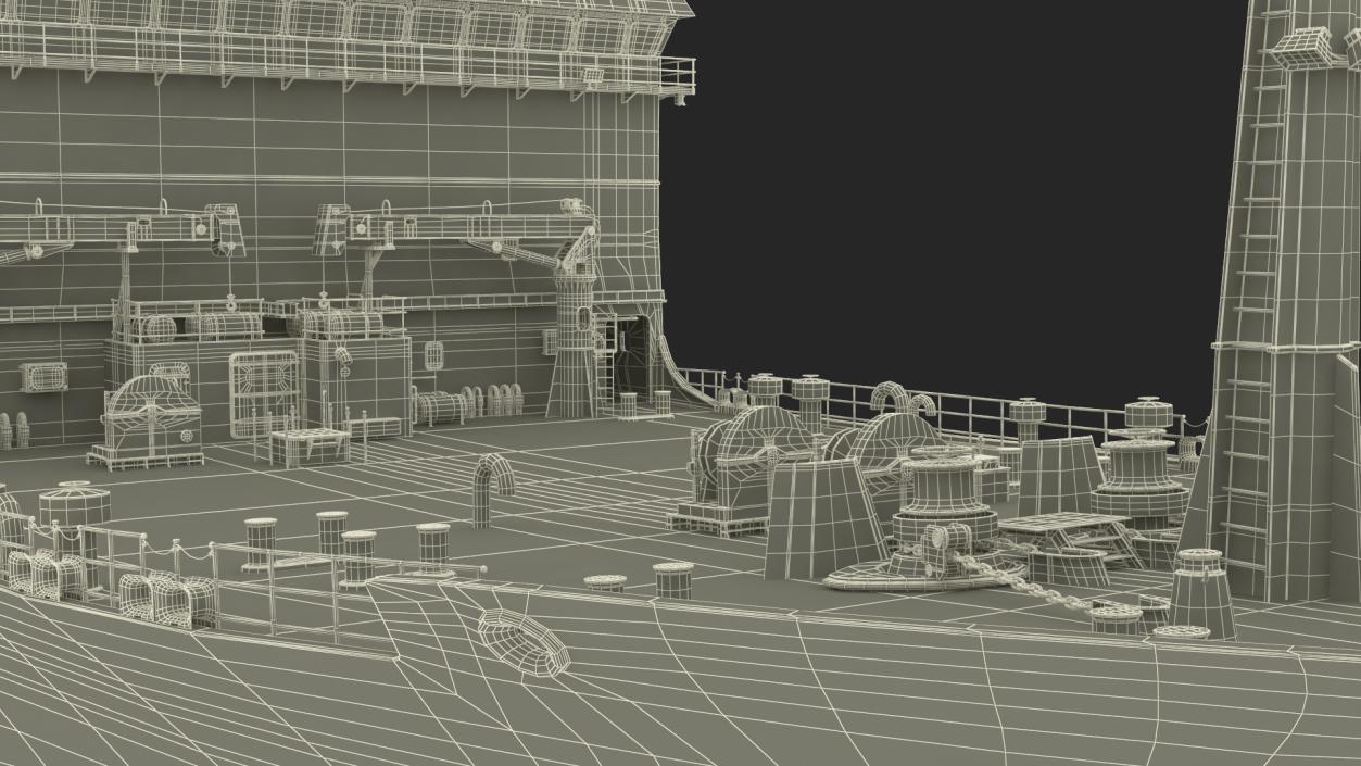 USNS Howard O Lorenzen Ship Rigged 3D model