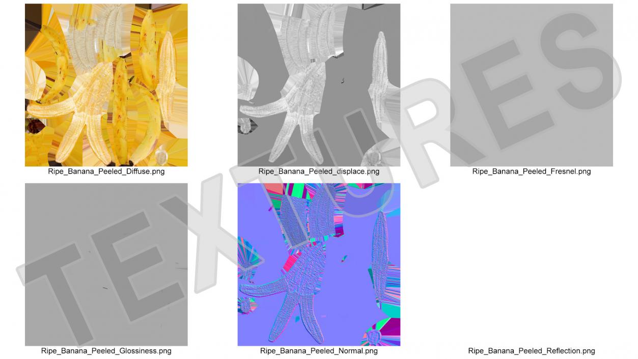 Ripe Banana Peeled From Stem End 3D