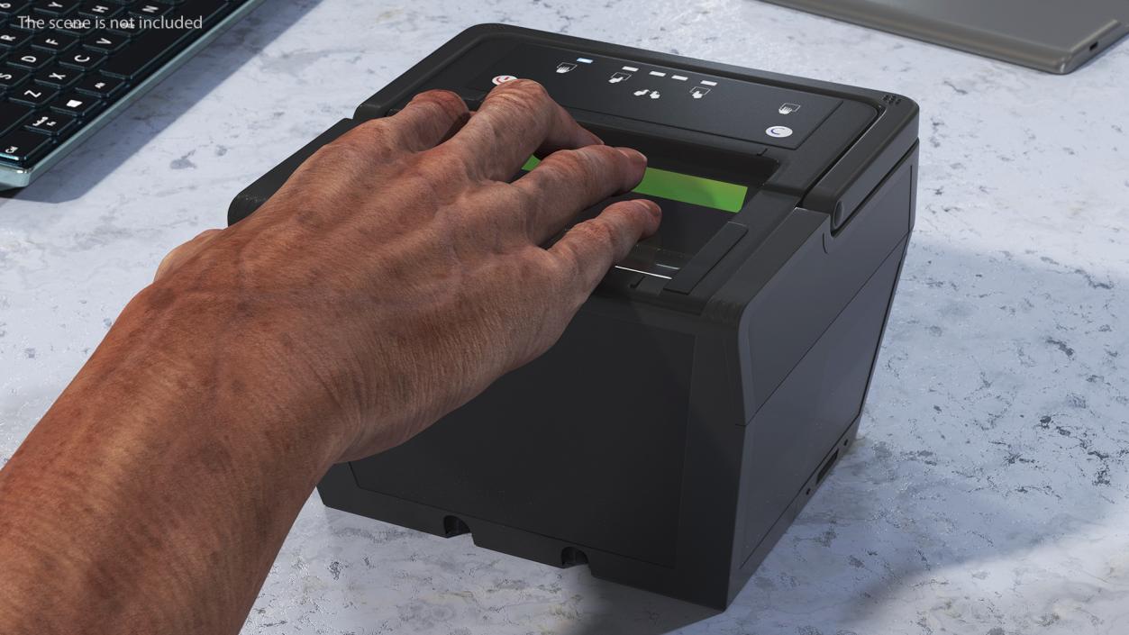 Fingerprints Scanner with Hand Rigged 3D