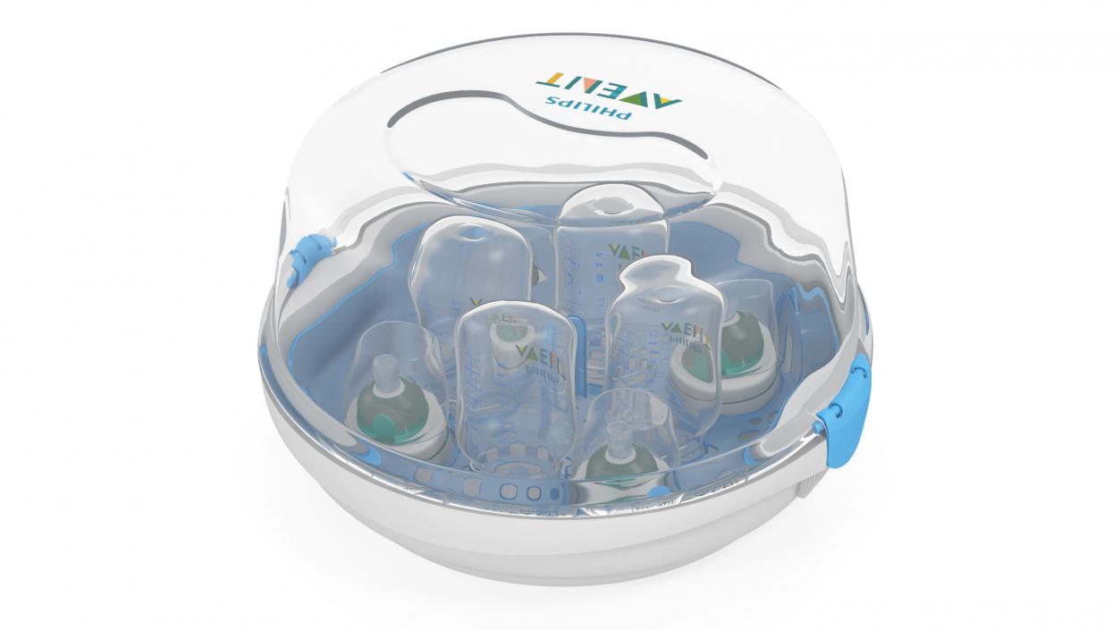 Philips AVENT Sterilizer with Baby Bottles Inside 3D model