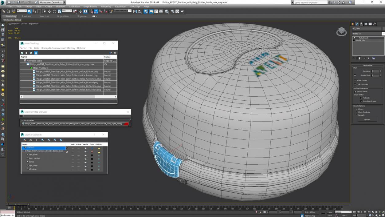 Philips AVENT Sterilizer with Baby Bottles Inside 3D model