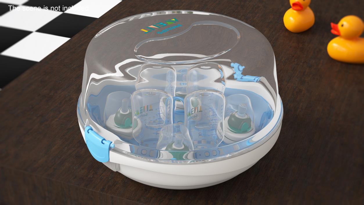 Philips AVENT Sterilizer with Baby Bottles Inside 3D model