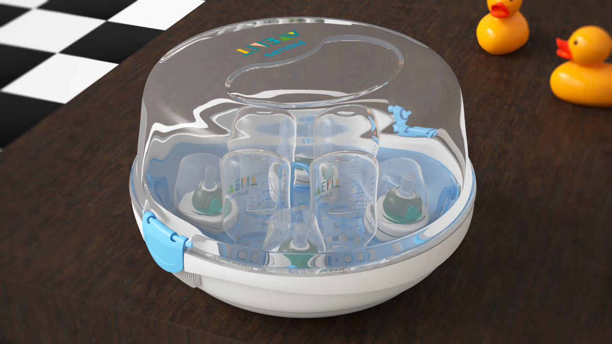 Philips AVENT Sterilizer with Baby Bottles Inside 3D model