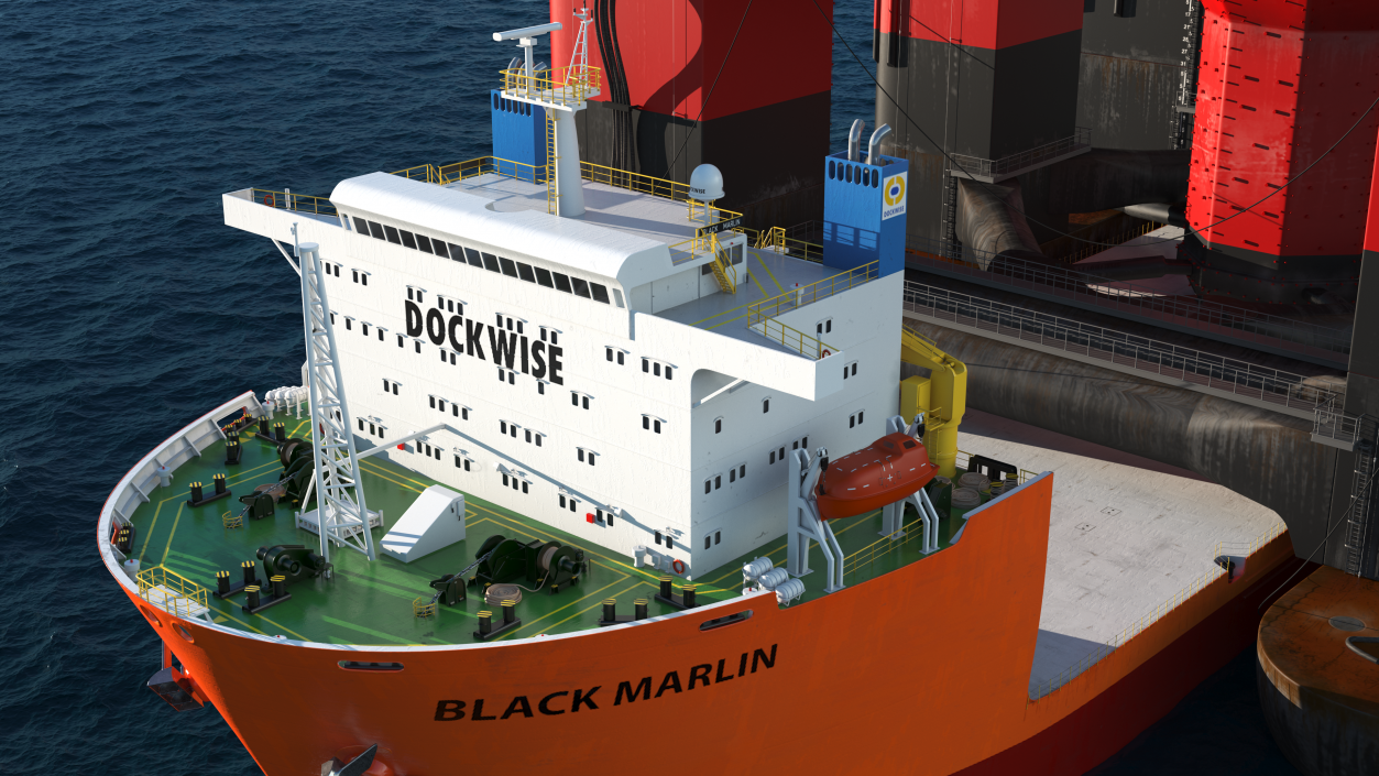 Black Marlin Heavy Load Carrier with Drilling Rig 3D model