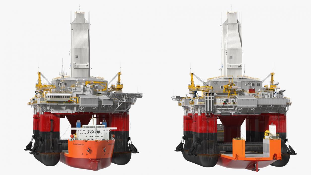 Black Marlin Heavy Load Carrier with Drilling Rig 3D model