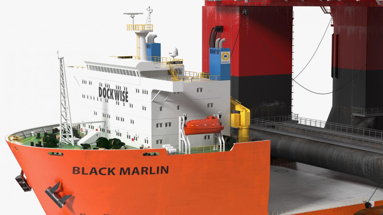 Black Marlin Heavy Load Carrier with Drilling Rig 3D model