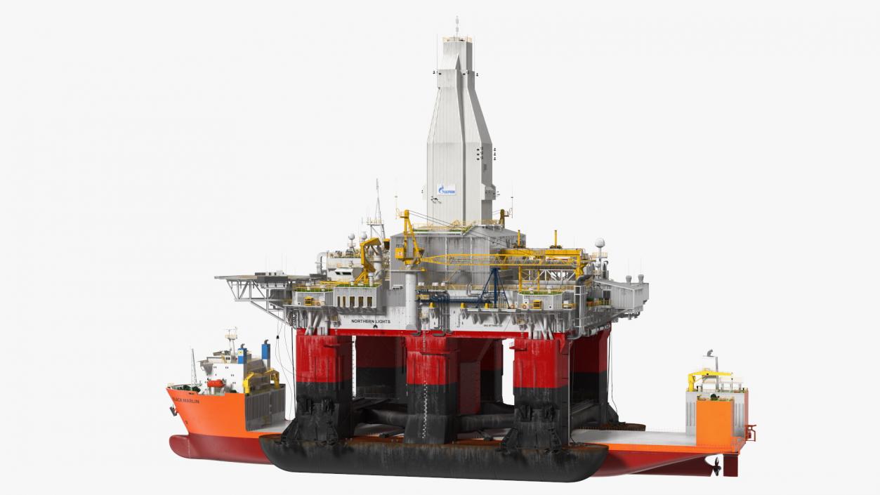 Black Marlin Heavy Load Carrier with Drilling Rig 3D model