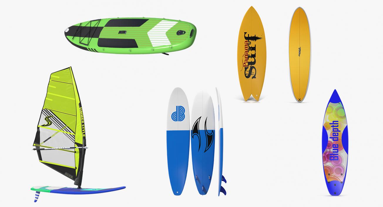 3D Surfboards Collection 4 model