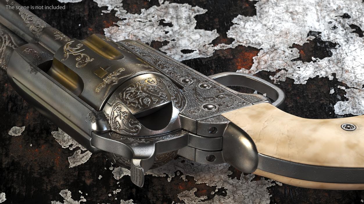 3D Western Gun Leather Belt with Revolver model